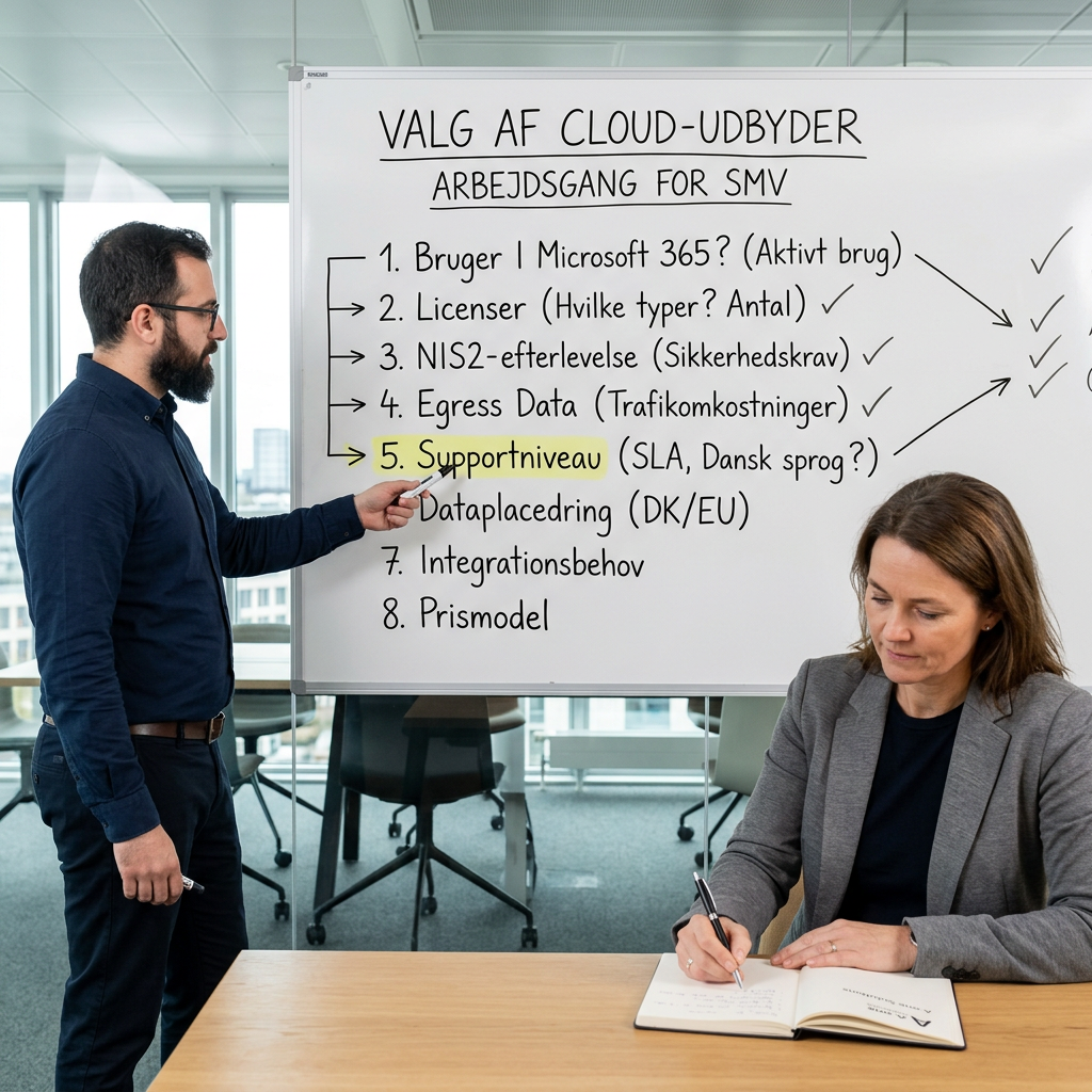 Tjekliste til valg af cloud-udbyder for danske SMV'er