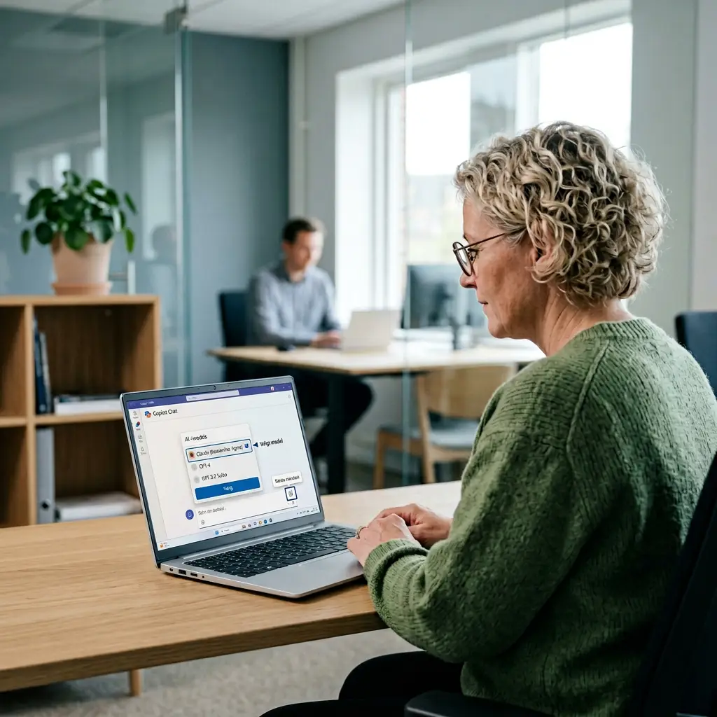 Medarbejder vælger Claude som AI-model i Microsoft 365 Copilot Chat