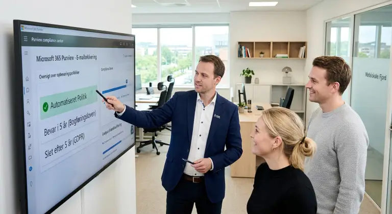 Microsoft 365 Purview e-mailarkivering og GDPR-compliance dashboard