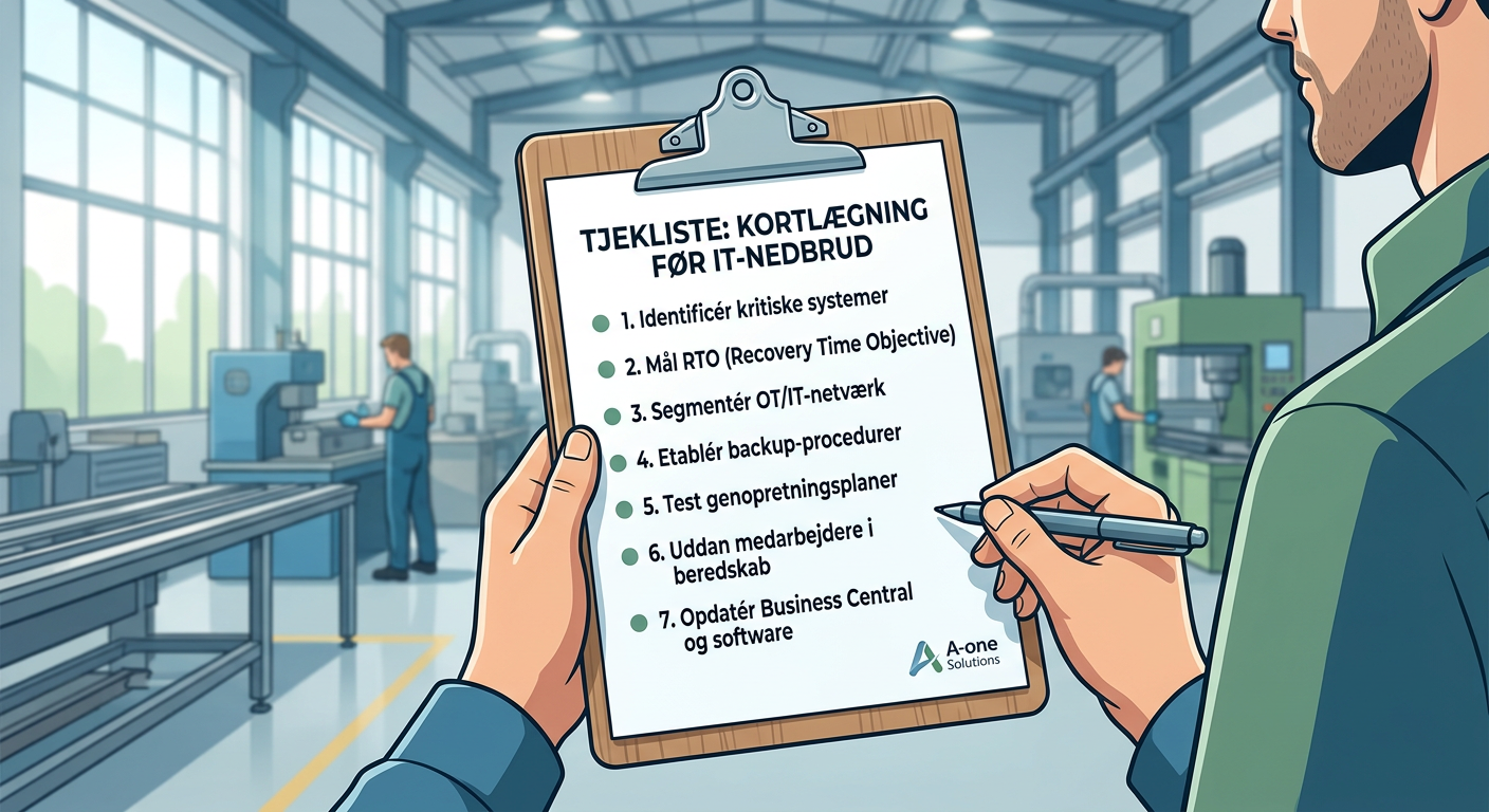 Tjekliste til beregning af IT-nedetidsomkostninger for produktionsvirksomheder