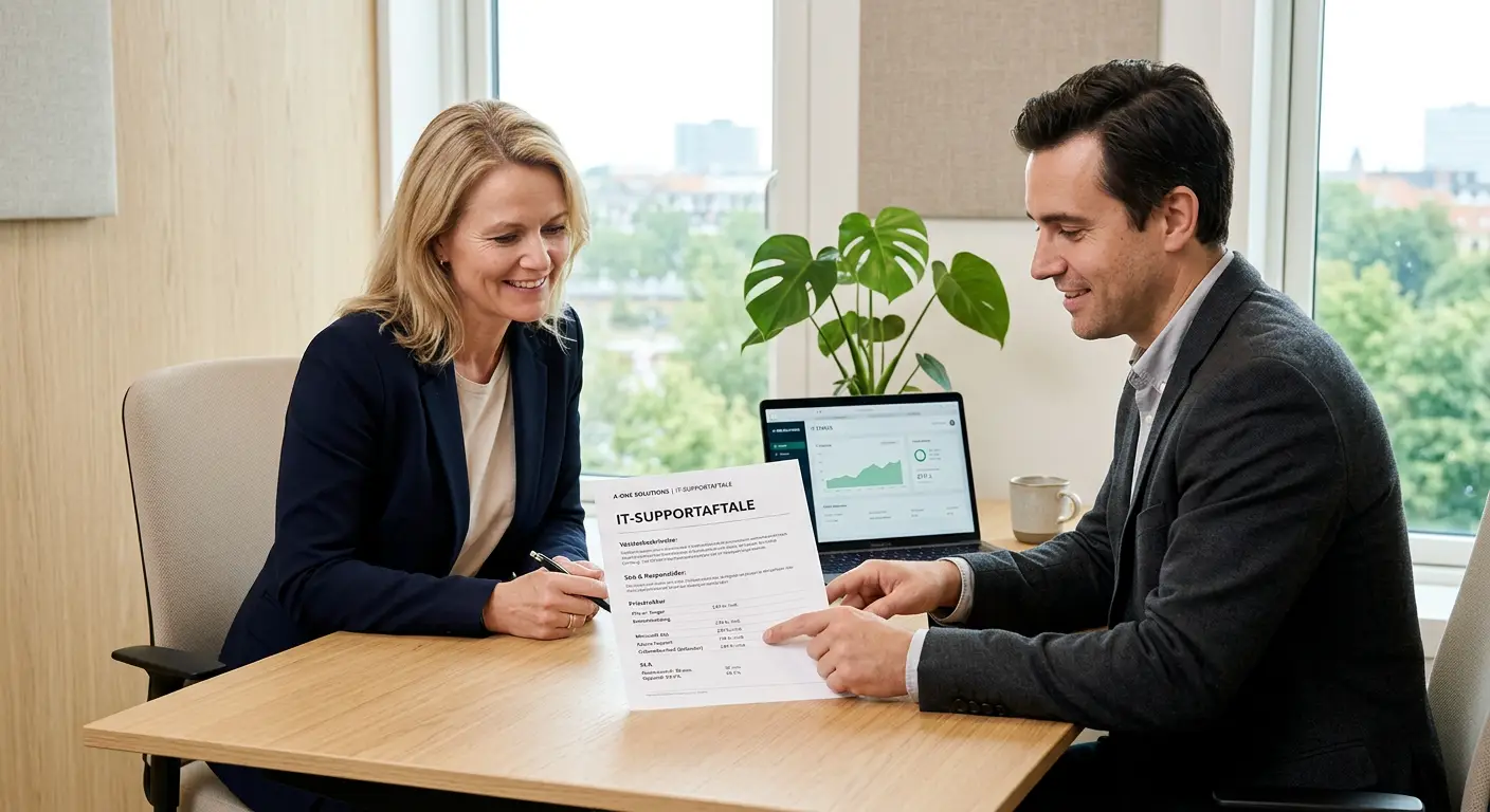 Prissammenligning af IT-supportaftaler for danske SMV'er vist i tabel