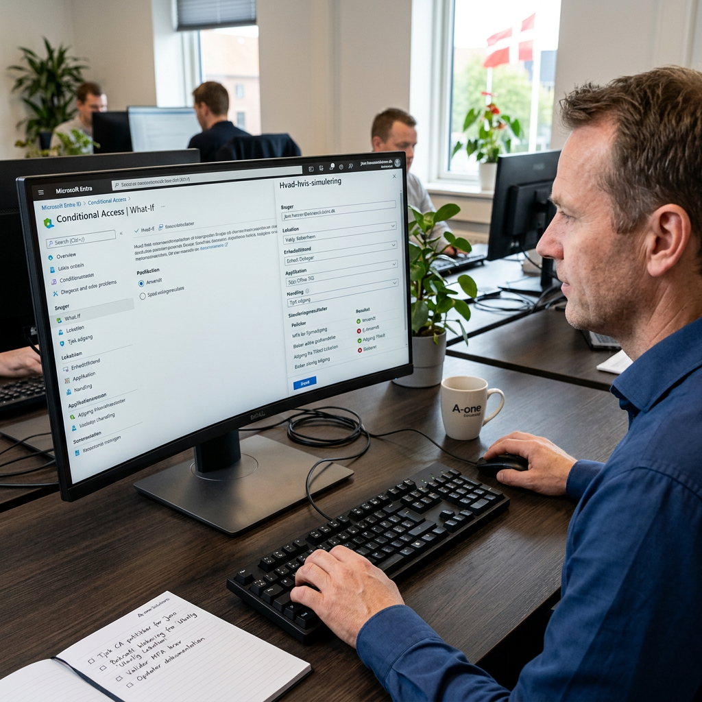 Conditional Access What-If værktøj i Microsoft Entra ID til fejlfinding af blokerede logins