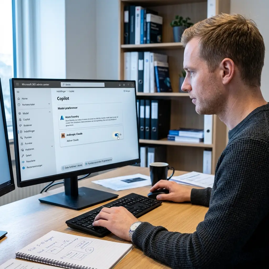 IT-administrator aktiverer Claude i Microsoft 365 Admin Center