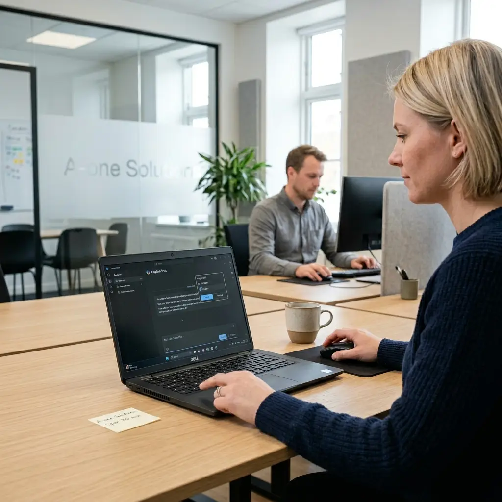 Dropdown-menu i Copilot Chat hvor brugeren vælger mellem ChatGPT og Claude