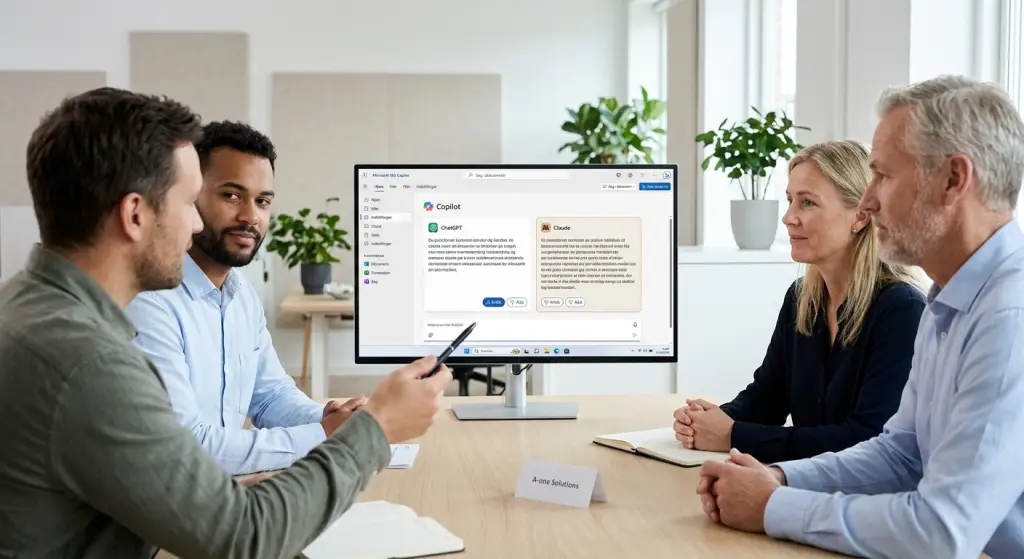 Microsoft 365 Copilot multimodel samarbejde med ChatGPT og Claude AI