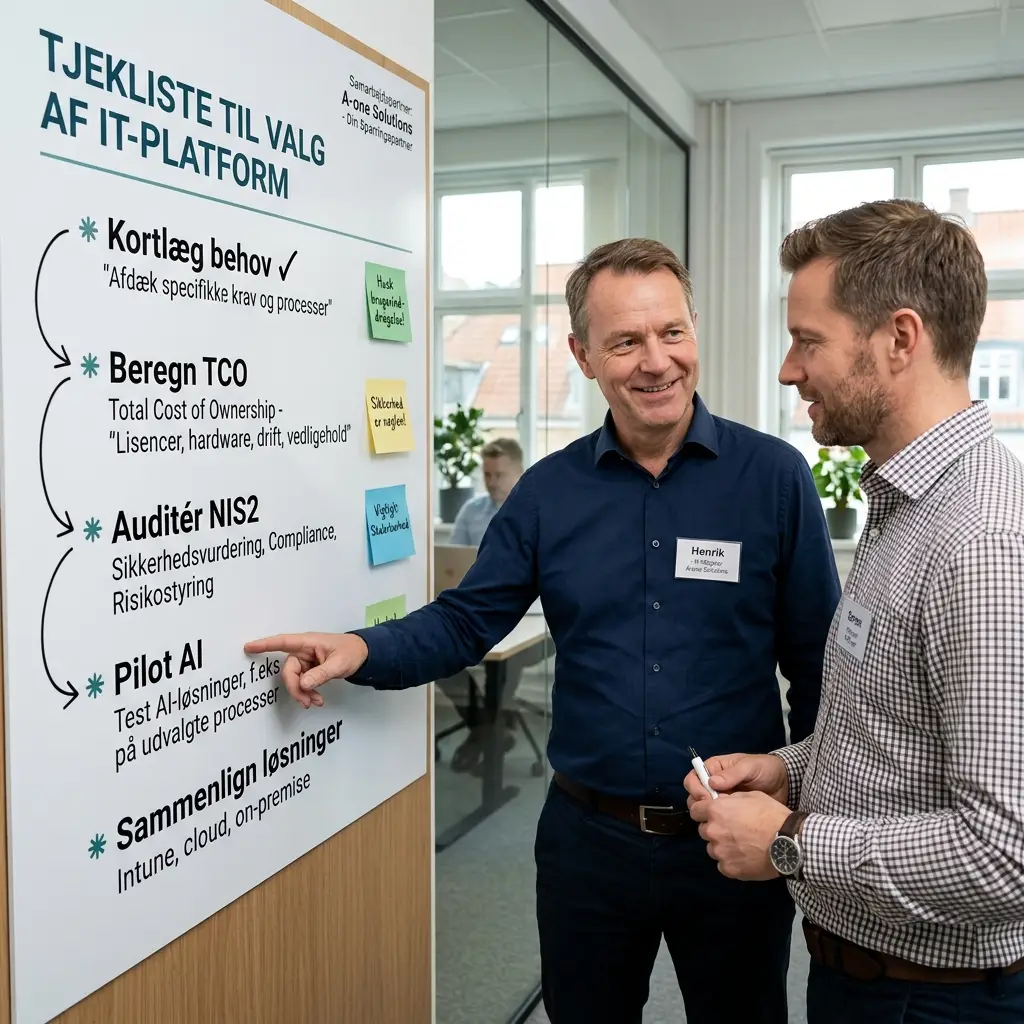 Tjekliste til valg mellem Microsoft 365 og Google Workspace for SMV'er