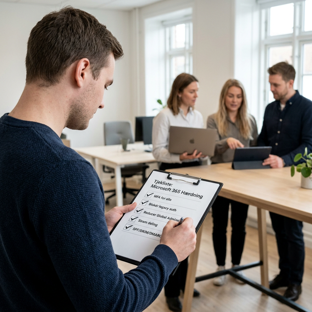Tjekliste til hærdning af Microsoft 365 tenant med fem sikkerhedsindstillinger