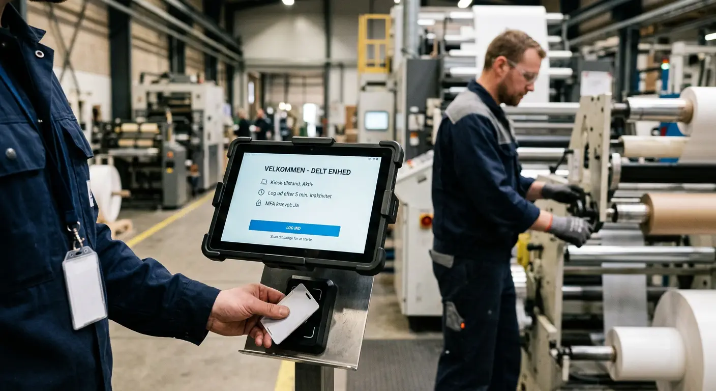 Intune Shared Device Mode konfiguration til delt tablet på fabriksgulv