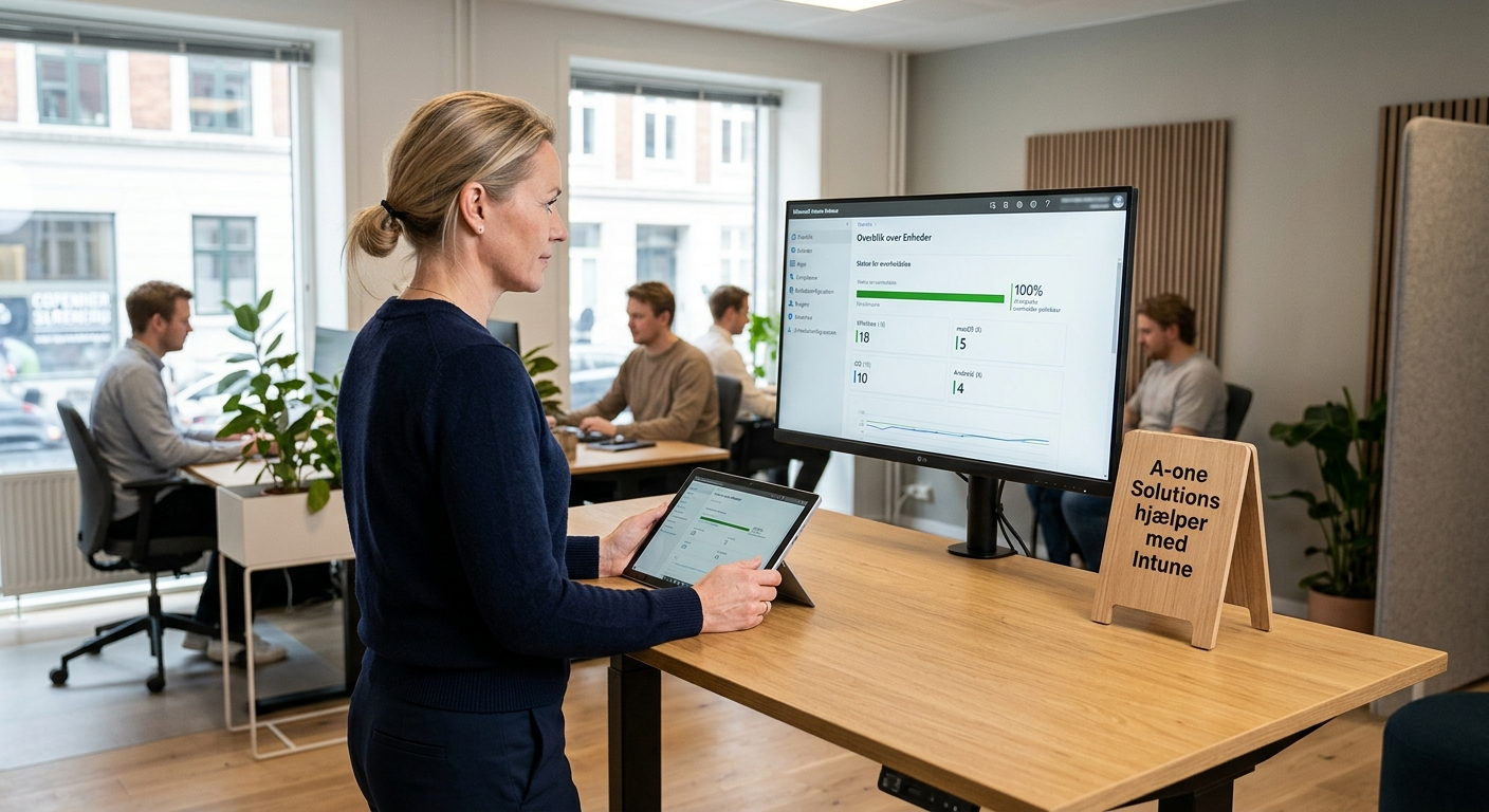 Illustration af Windows Autopilot-flowet fra leverandør direkte til medarbejderens skrivebord