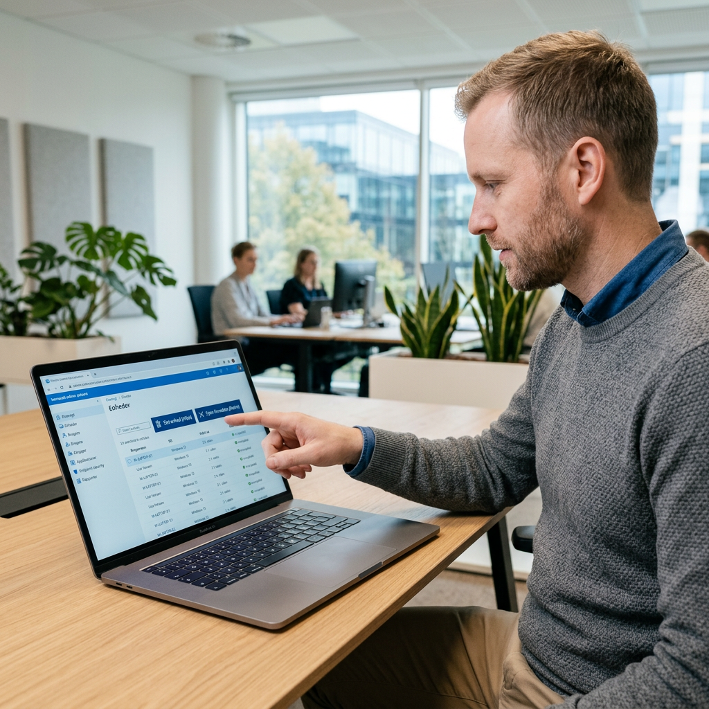 Screenshot af Intune admin center med wipe og retire handlinger markeret
