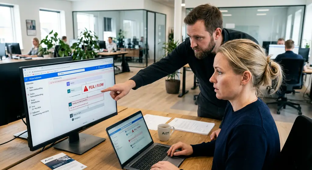 Power Automate fejlmeddelelse opstået efter vibe coding i Microsoft 365