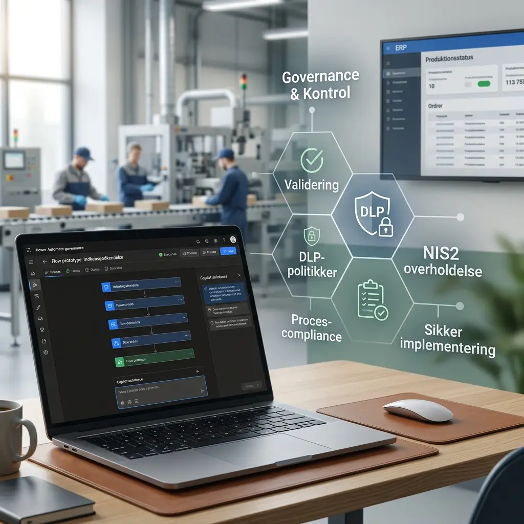 Power Automate governance dashboard med validerede flows i Microsoft 365