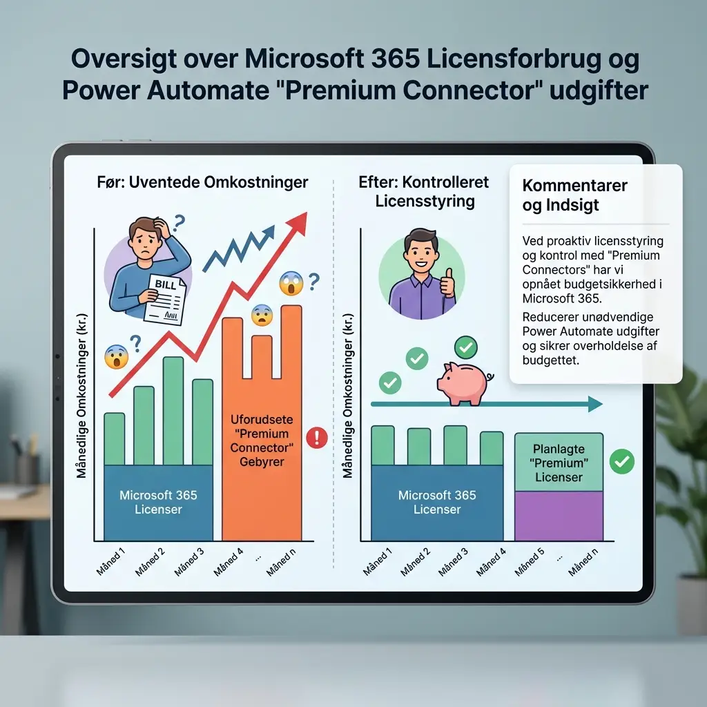 Oversigt over Power Automate licenser og premium-connector forbrug i Microsoft 365 Admin Center