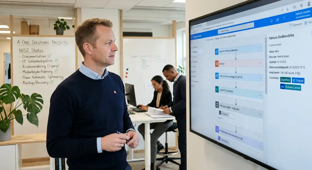 Power Automate flow med fokus på shadow IT og NIS2-sikkerhed