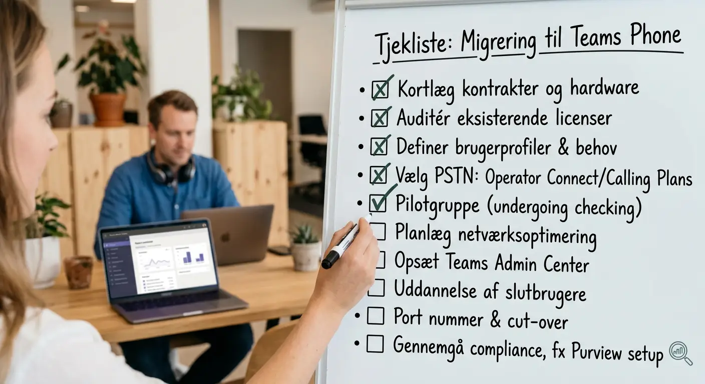 Tjekliste til migrering fra PBX til Microsoft Teams telefoni