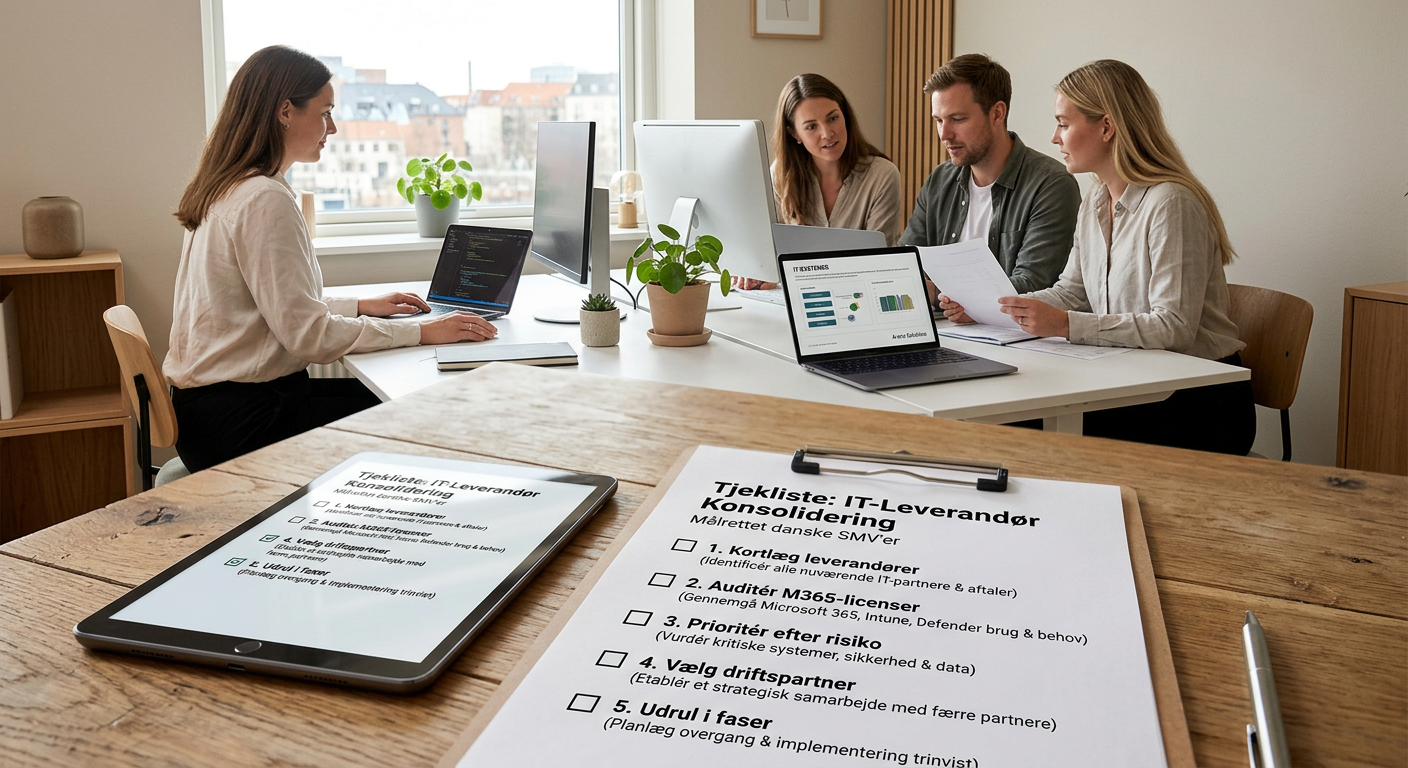 Tjekliste til konsolidering af IT-leverandører for danske SMV'er