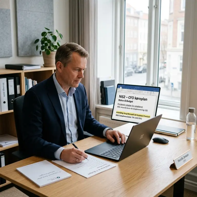 CFO gennemgår NIS2-krav og budgetplanlægning for SMV