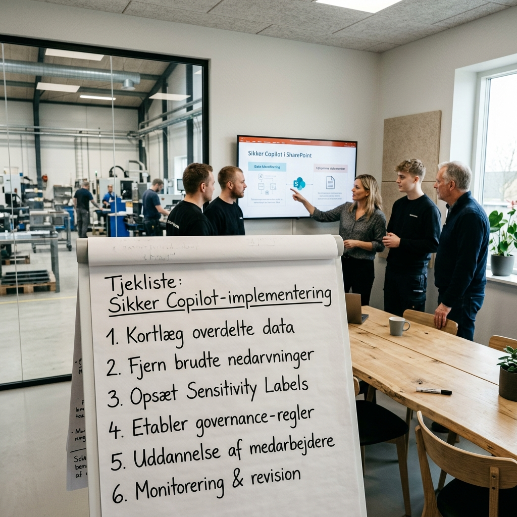 Tjekliste til sikker Microsoft Copilot implementering i SMV