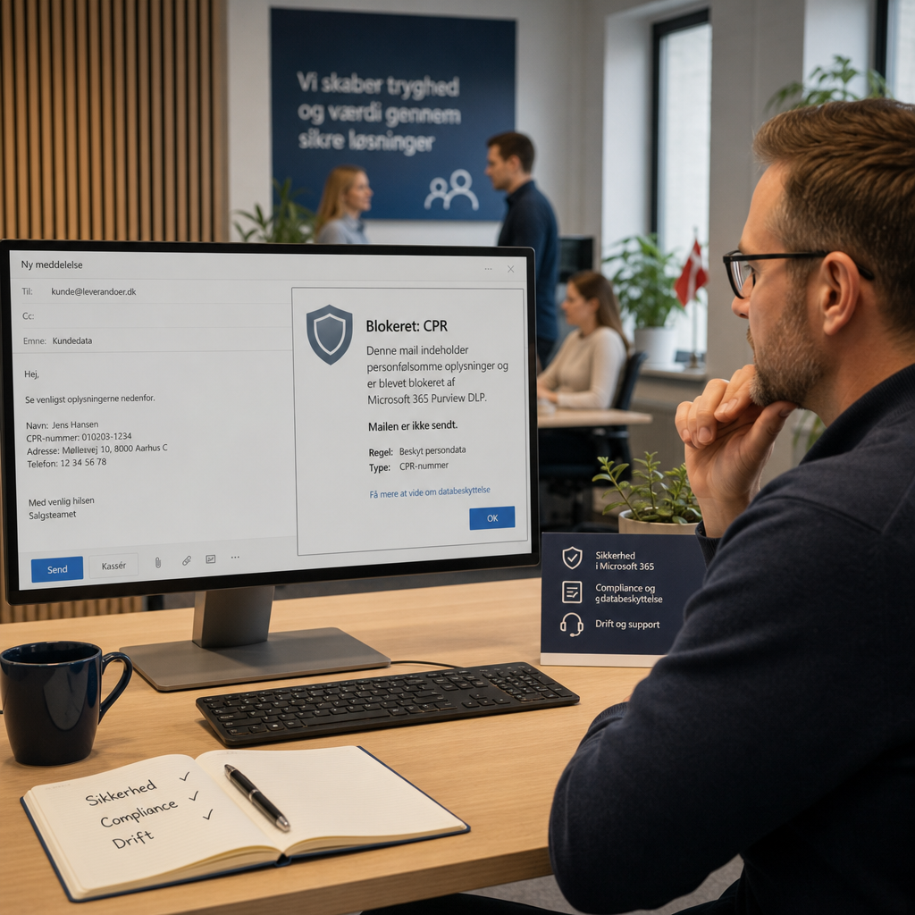 Microsoft 365 advarsel om sendt forkert mail og GDPR brud
