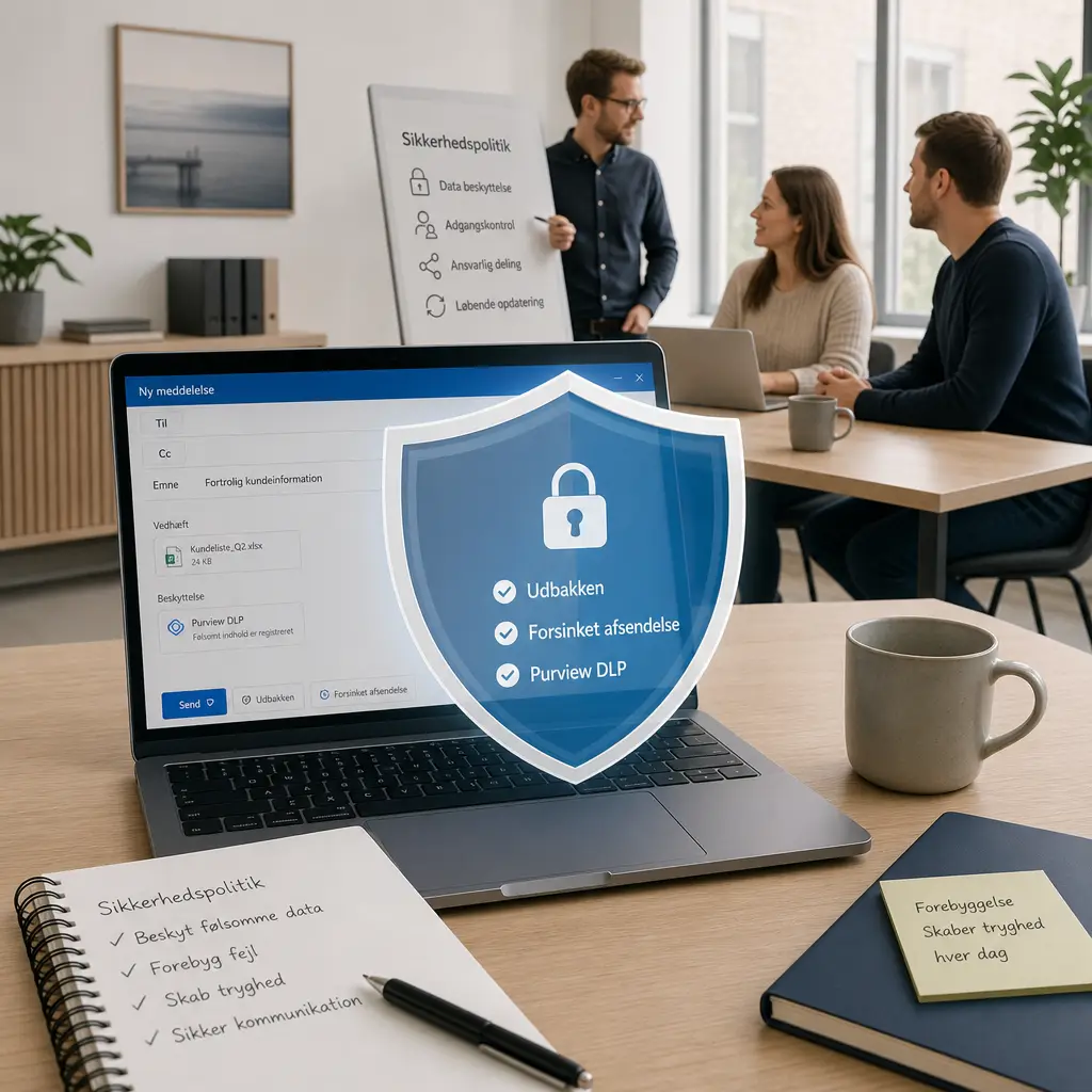 Microsoft 365 mailsikkerhed med Purview DLP og forsinket afsendelse