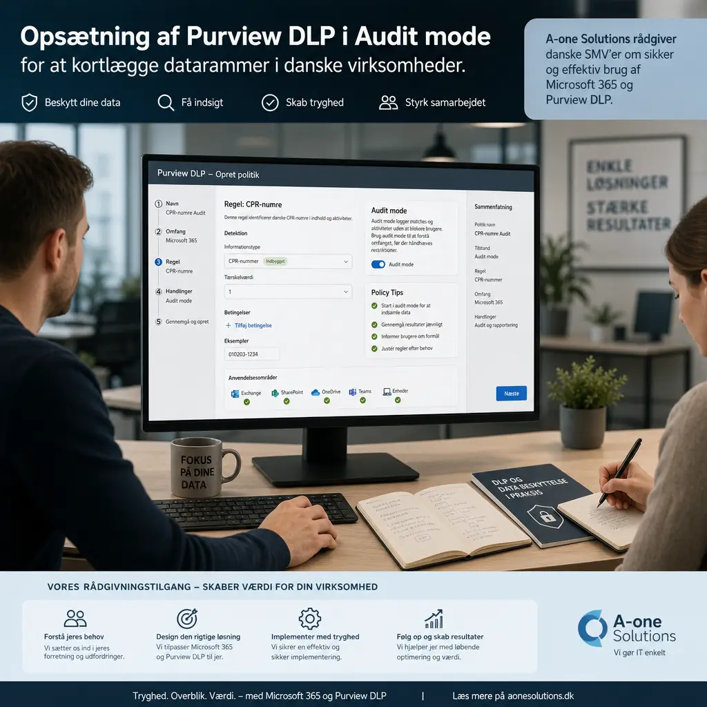 Microsoft Purview DLP opsætning for danske SMV'er