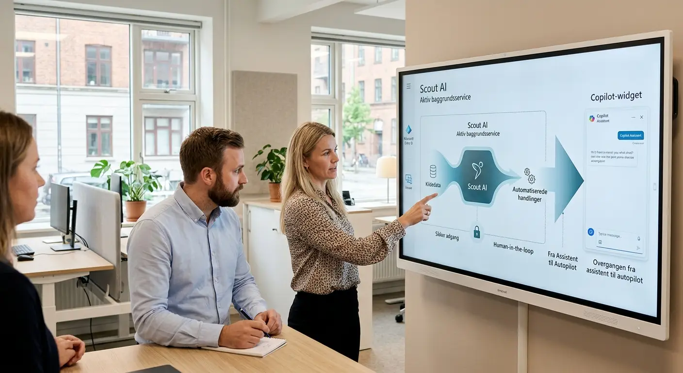 Microsoft Scout AI implementering for danske virksomheder med fokus på sikkerhed og autopilot funktioner