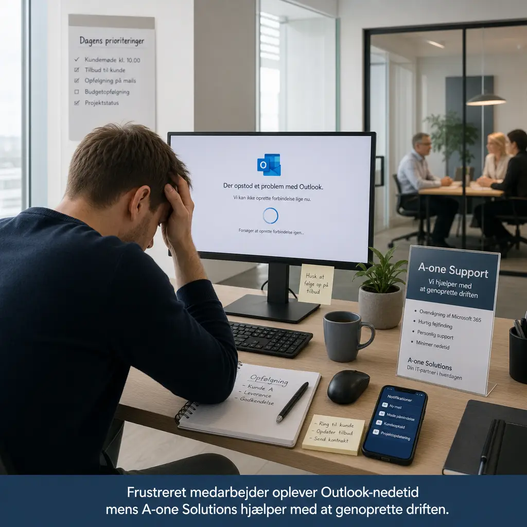 Outlook nedetid medfører driftstab ved DIY IT-løsninger