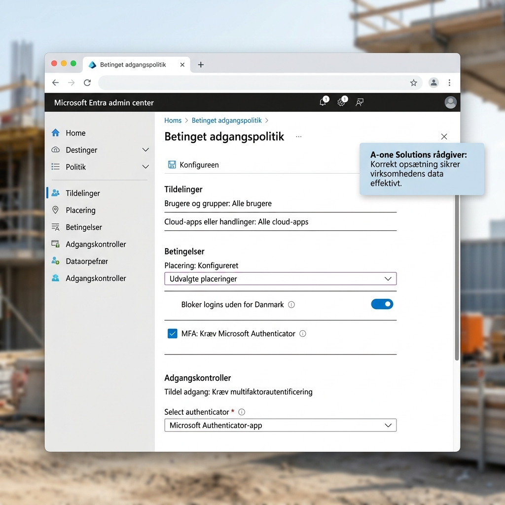 Opsætning af Conditional Access og MFA i Microsoft Entra ID