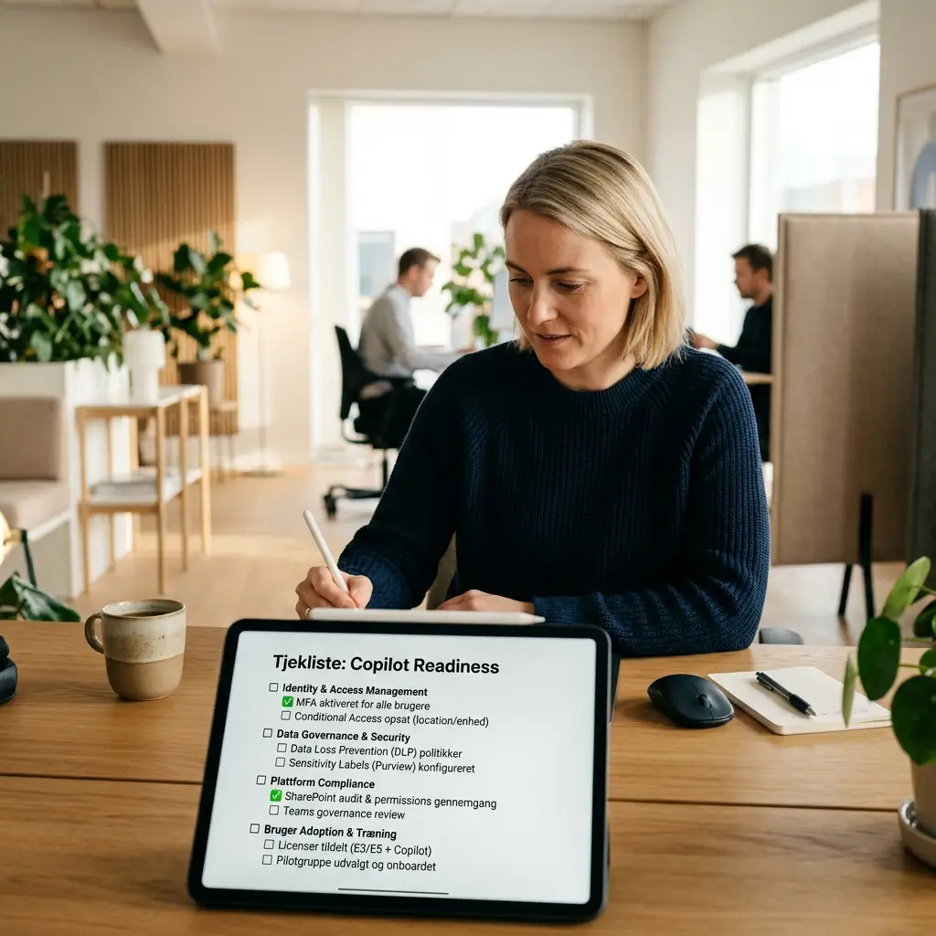 Tjekliste til Copilot readiness og NIS2-compliance i en dansk virksomhed