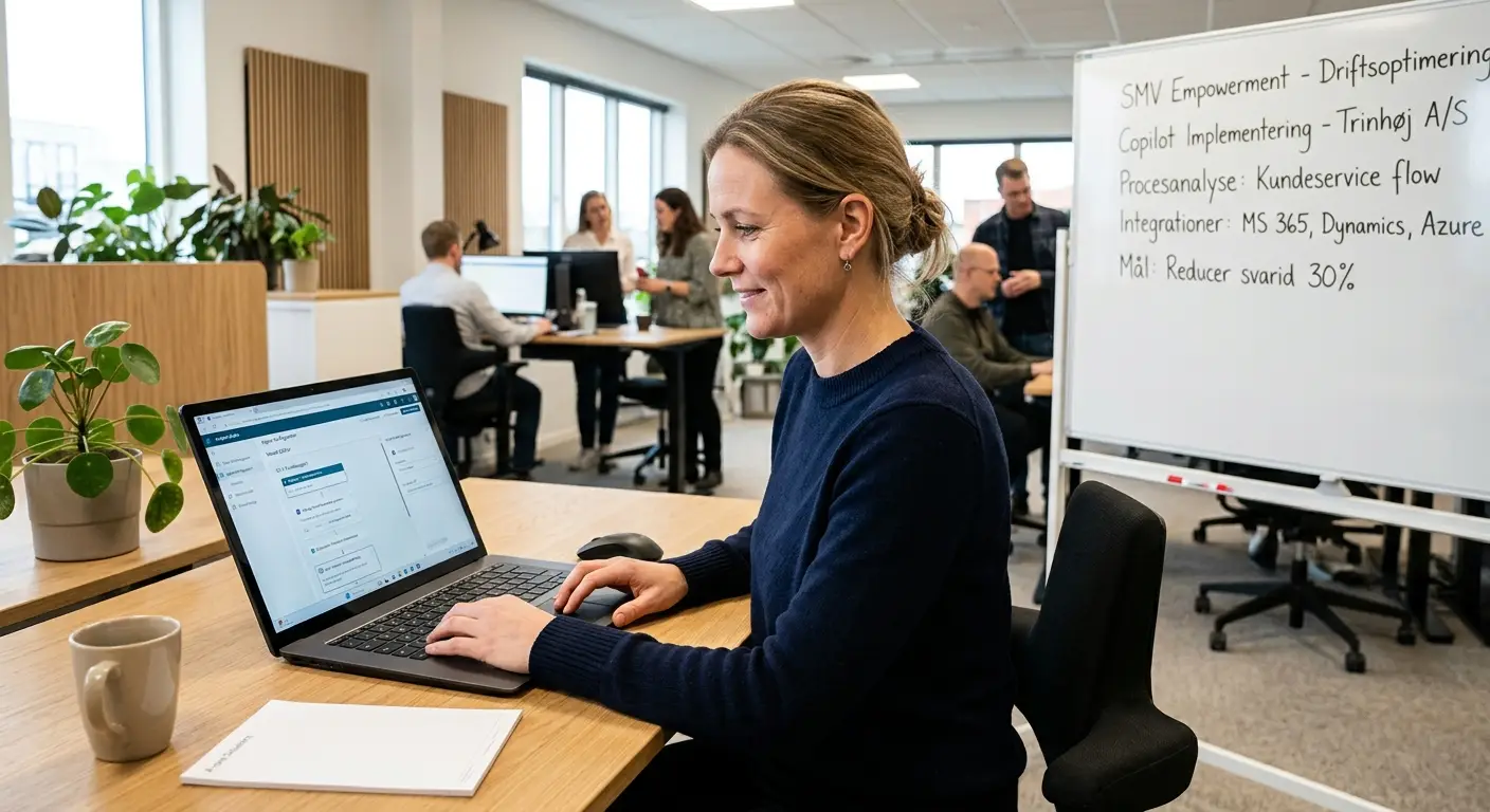 Konsulent bruger Copilot Studio som SMV-værktøj til AI-automatisering
