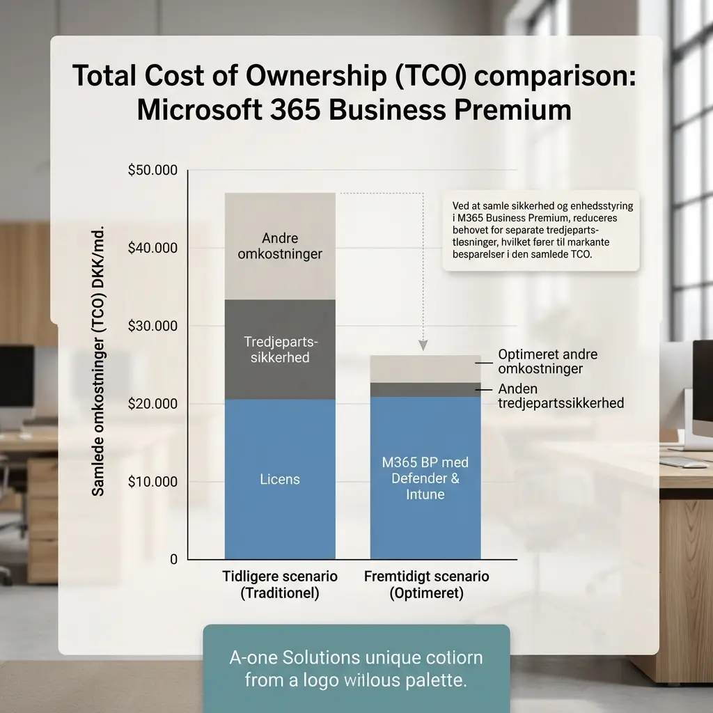 Oversigt over samlede omkostninger ved Microsoft 365 Business Premium