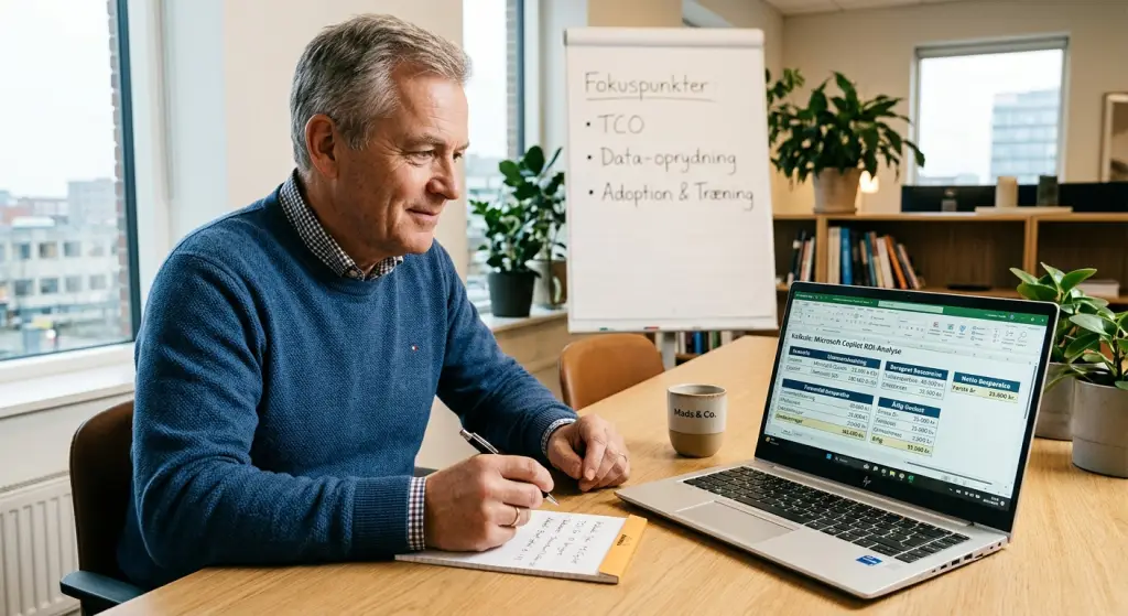 Microsoft Copilot ROI for SMV-leder med AI-produktivitetsgevinster