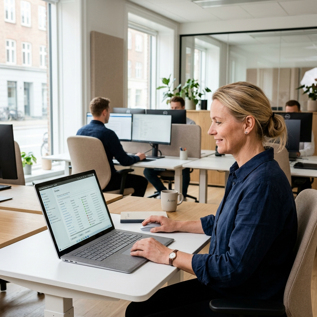 Oversigt over firmaets enheder med grøn compliance-status i Microsoft Intune
