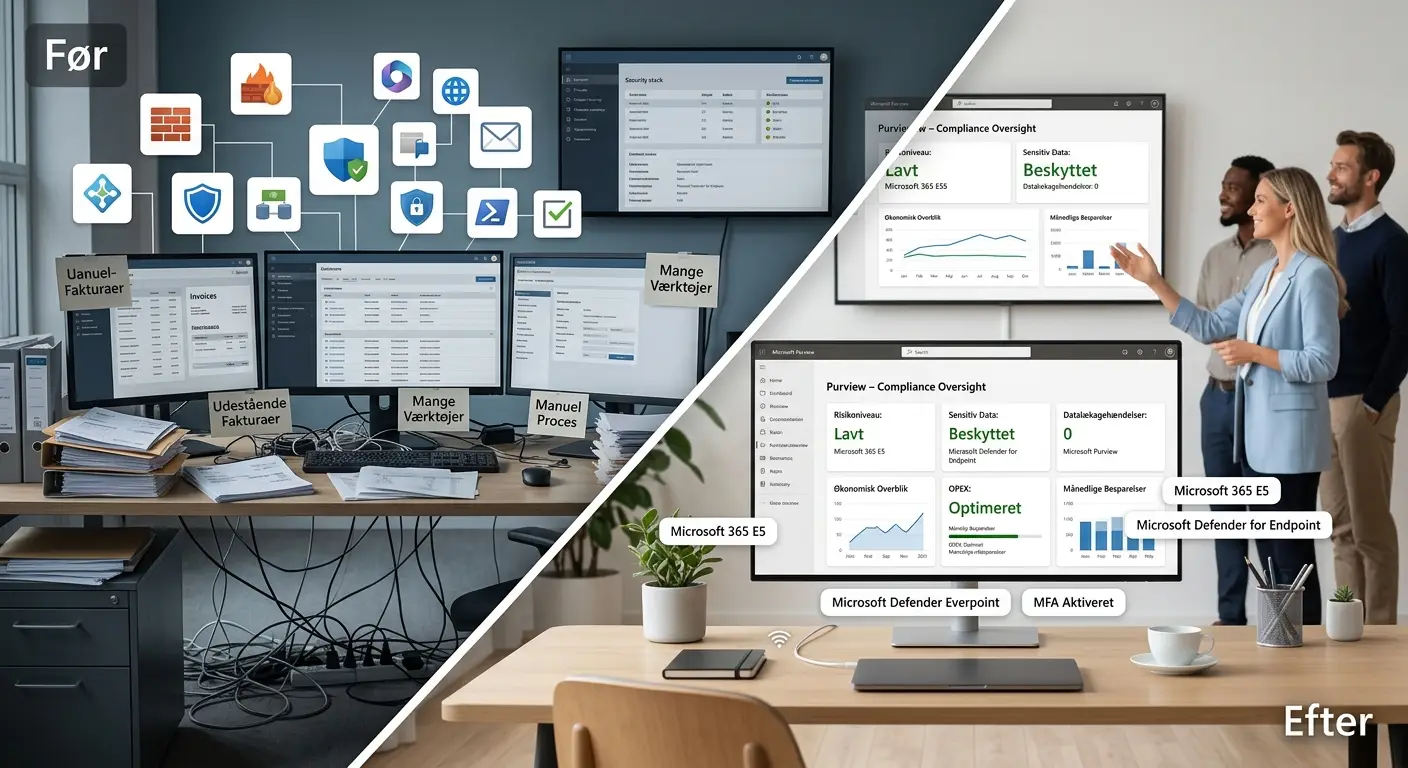 Sammenligning af spredt sikkerhedsstack mod konsolideret Microsoft 365-platform for finans-SMV
