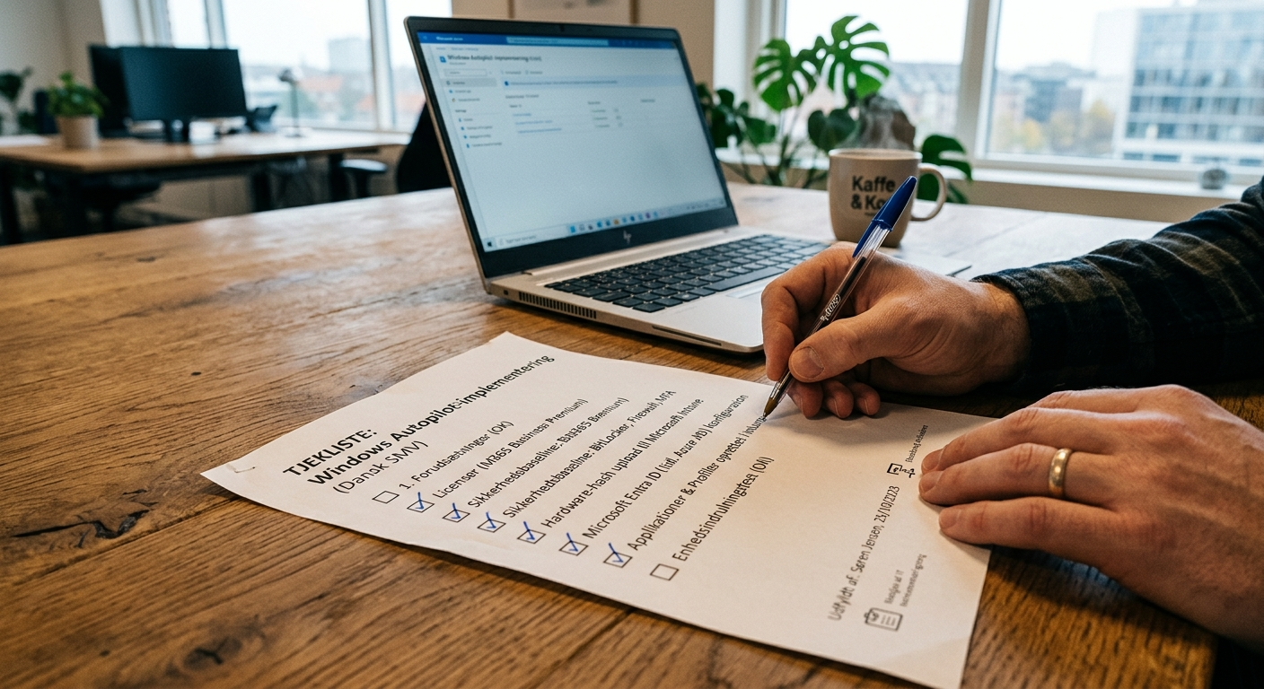 Tjekliste til Windows Autopilot implementering i en dansk SMV