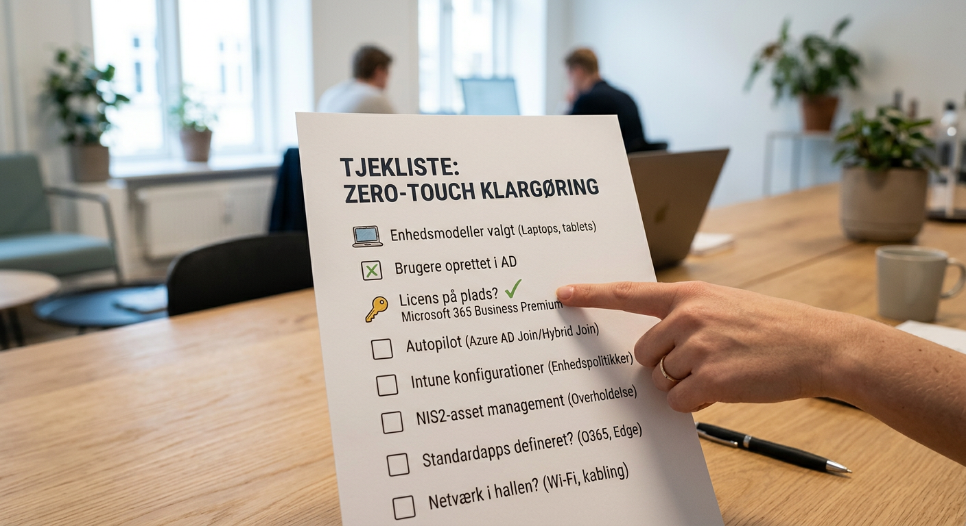 Tjekliste for Zero-Touch klargøring med Microsoft 365 Business Premium, Autopilot og Intune