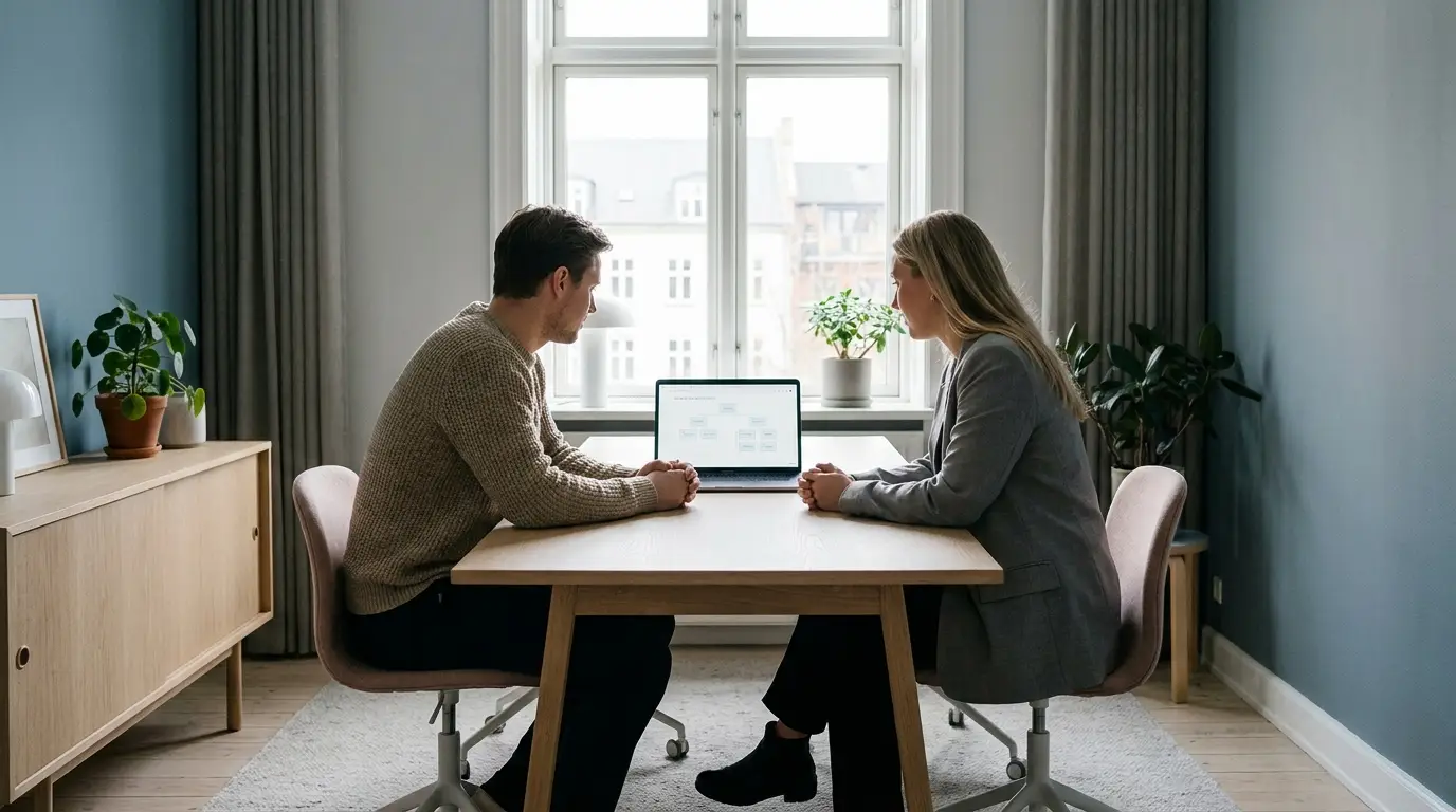 Intern IT-medarbejder og ekstern MSP-konsulent samarbejder om delvis IT outsourcing