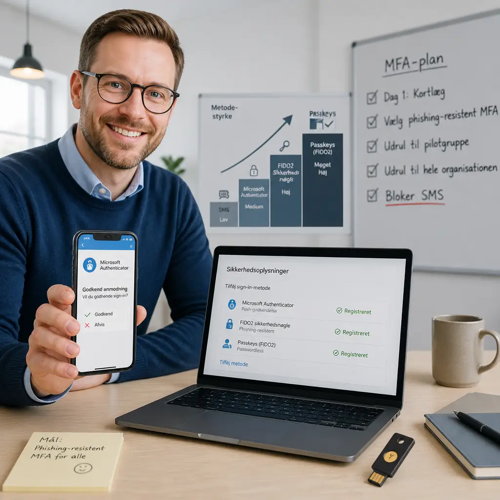 Alternativer til SMS-godkendelse i Microsoft 365 med phishing-resistent MFA