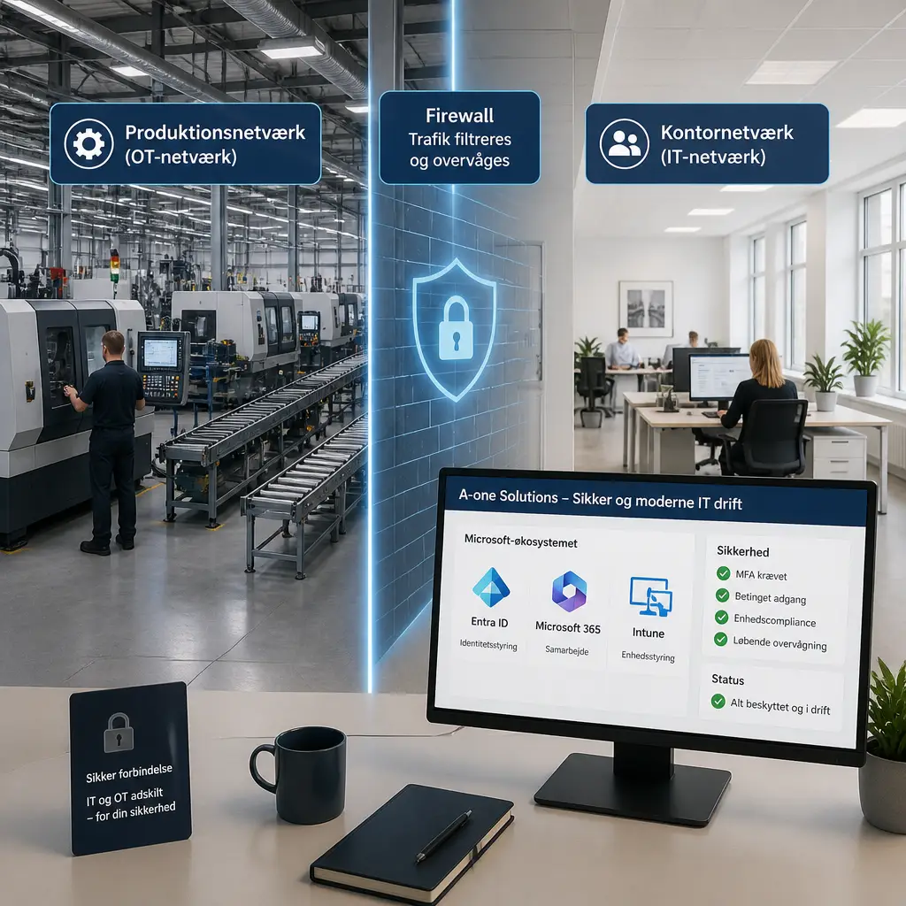 IT-sikkerhed i produktion med IT-OT segmentering af netværk