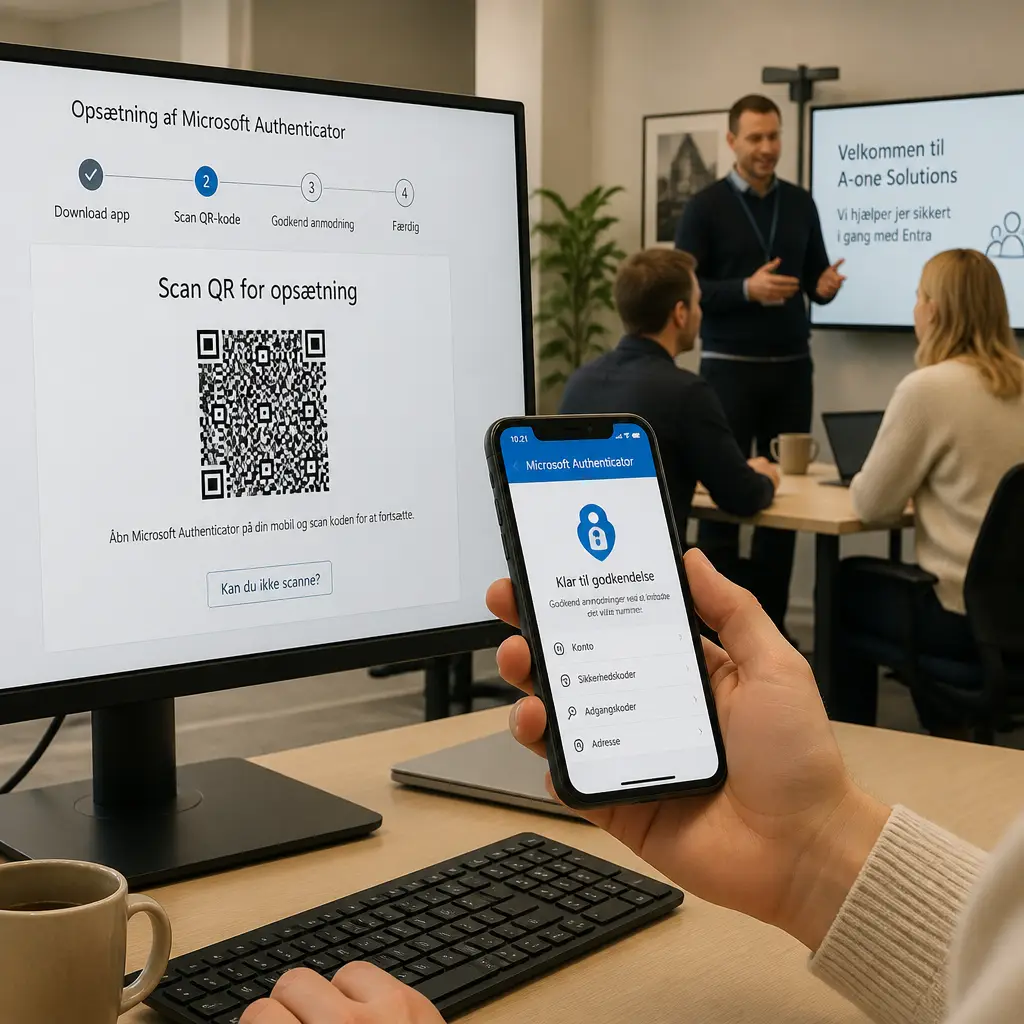 Microsoft Authenticator udrulning med smarte sikkerhedstips til virksomheder