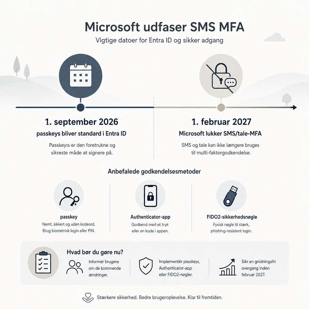 FIDO2-hardwarenoegle som alternativ til SMS for medarbejdere uden firmatelefon