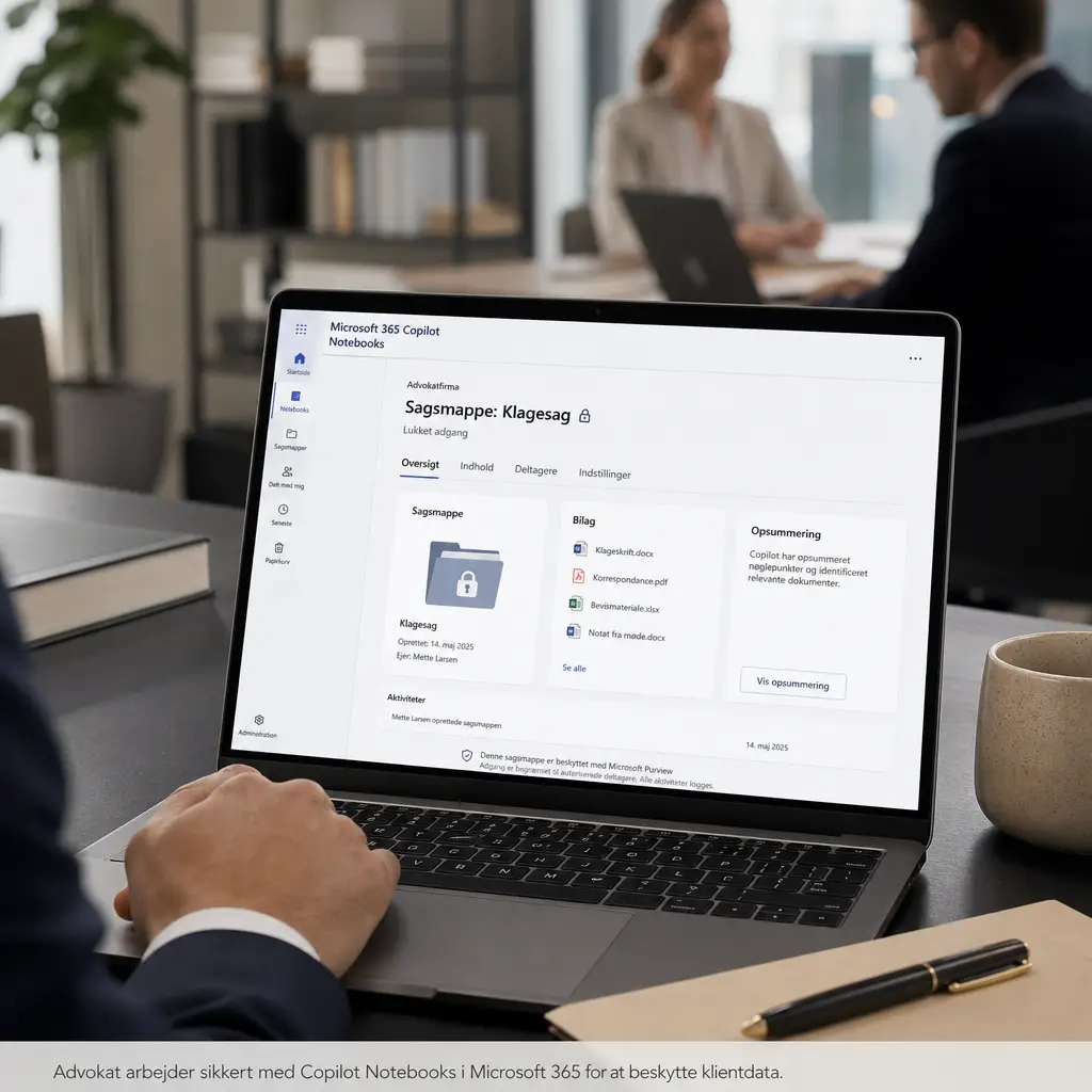 Sikker AI-sagsmappe til advokater via Copilot Notebooks