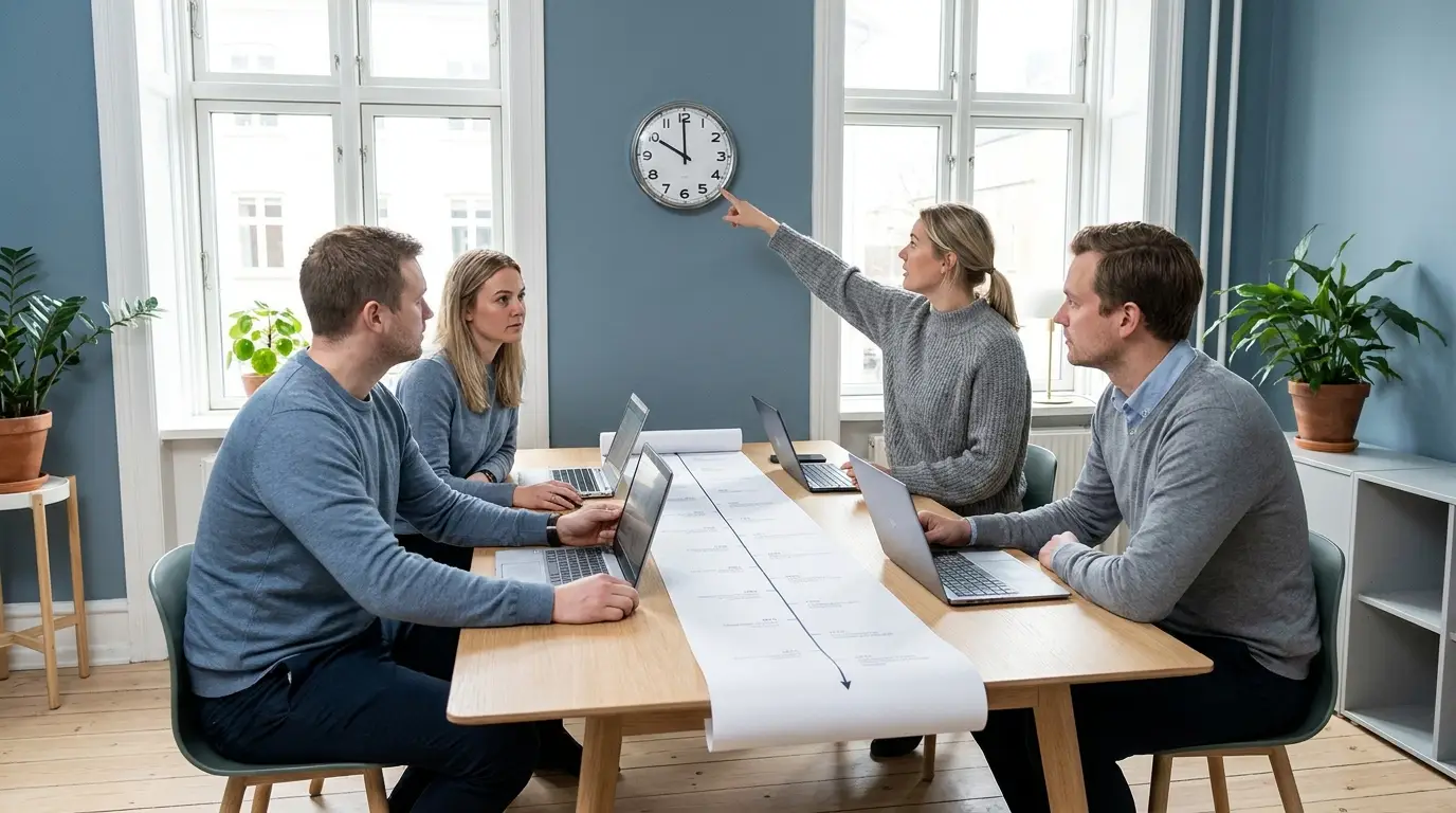 Team gennemgår time-for-time plan for håndtering af sikkerhedsbrud
