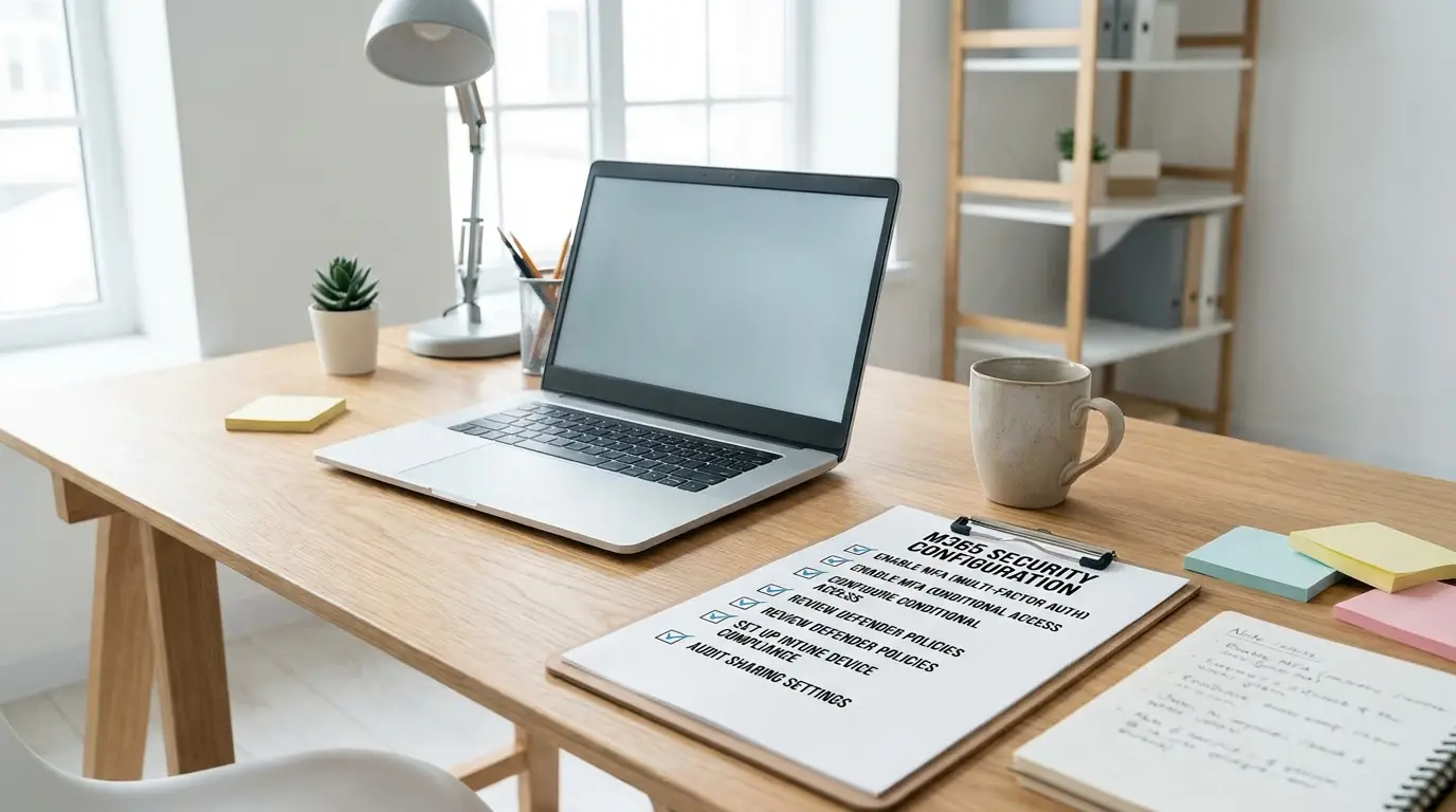 Tjekliste over Microsoft 365 sikkerhedsfunktioner.
