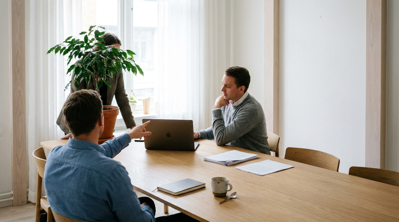 Kolleger gennemgår forskellen mellem ERP og CRM i forbindelse med business central vs dynamics 365