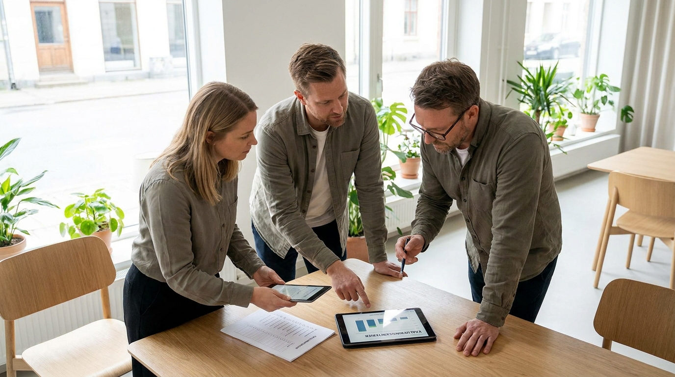 Team gennemgår syv spørgsmål til vurdering af Business Central-partneren