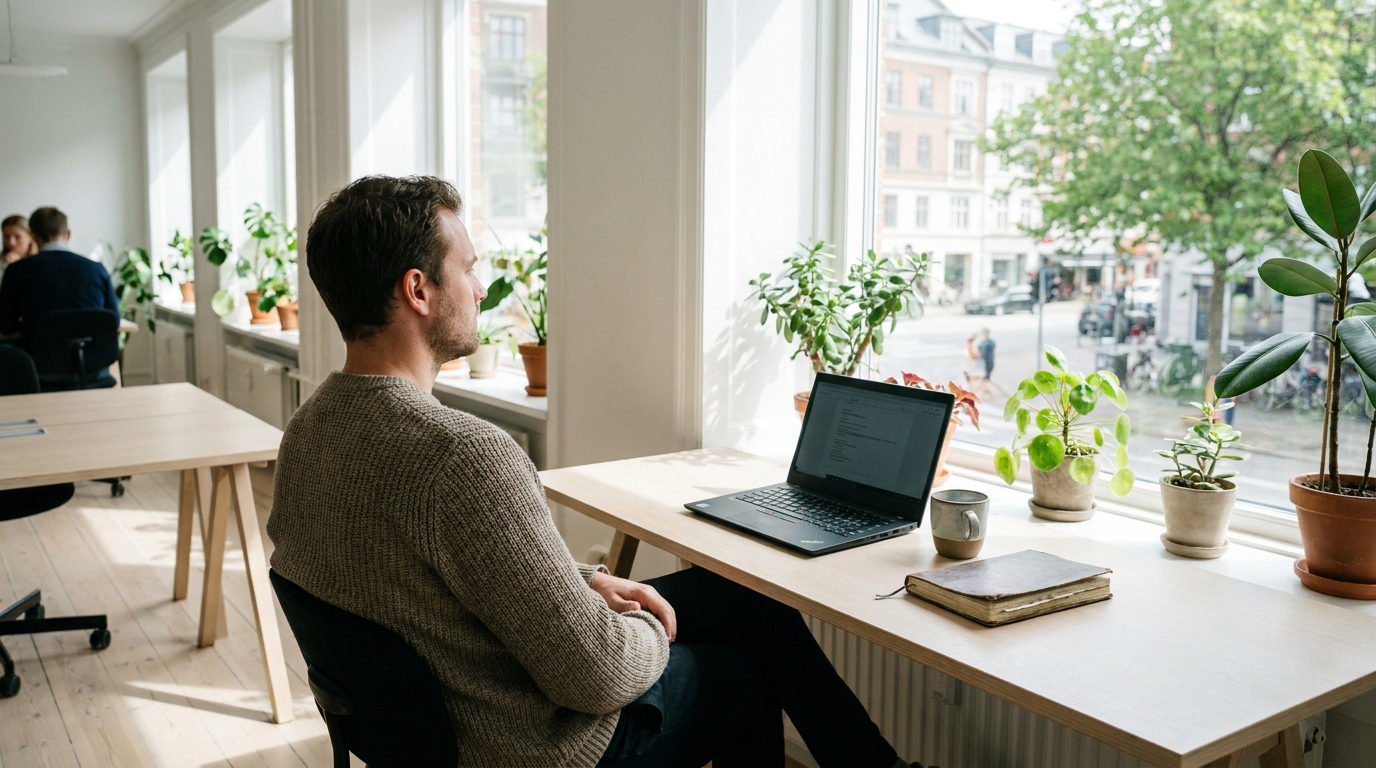 IT-medarbejder vurderer sikkerhedsniveau for Defender for Endpoint i lyst kontormiljø